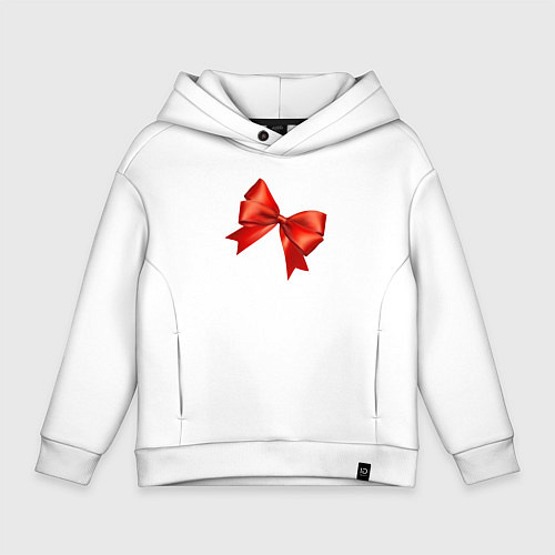 Детское худи оверсайз Красный бантик / Белый – фото 1
