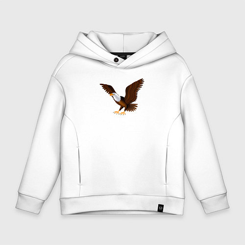 Детское худи оверсайз Орёл мультяшный / Белый – фото 1
