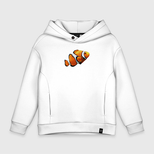 Детское худи оверсайз Рыбка попугай / Белый – фото 1