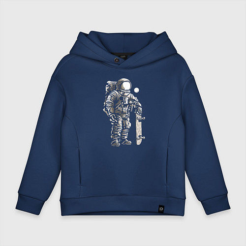Детское худи оверсайз Space skateboarding / Тёмно-синий – фото 1