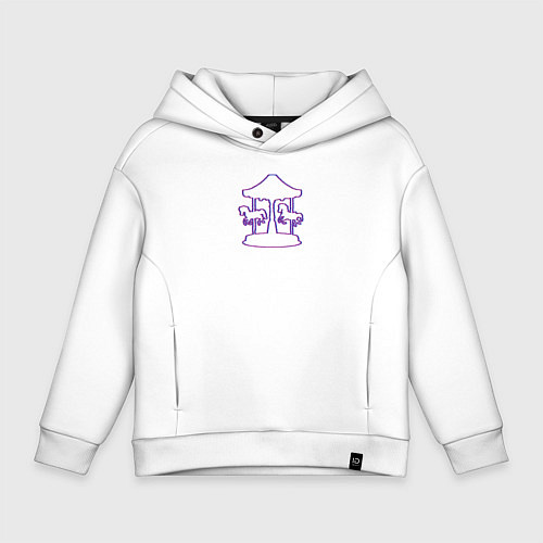 Детское худи оверсайз Карусель с лашадками / Белый – фото 1
