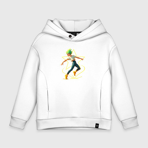 Детское худи оверсайз Танцующая девушка / Белый – фото 1