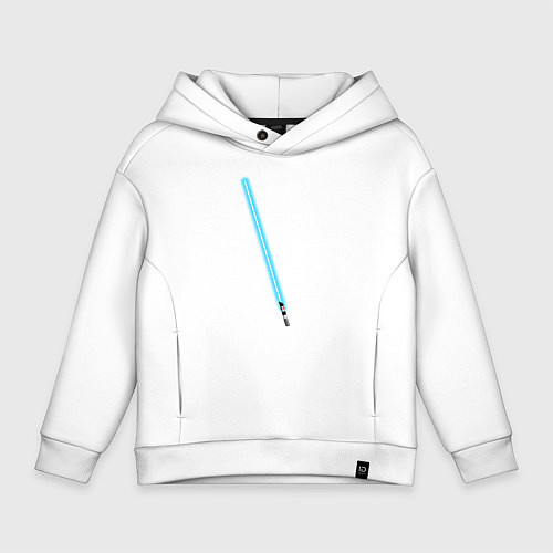 Детское худи оверсайз Меч джедая звёздные войны / Белый – фото 1