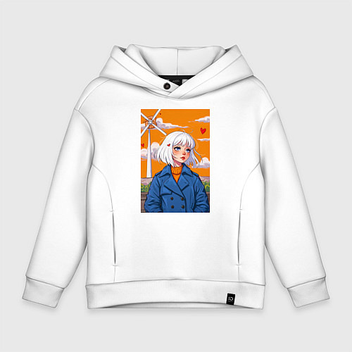 Детское худи оверсайз В потоке чувств / Белый – фото 1
