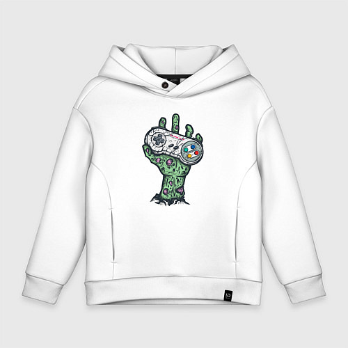 Детское худи оверсайз Компьютерная жизнь в руках / Белый – фото 1