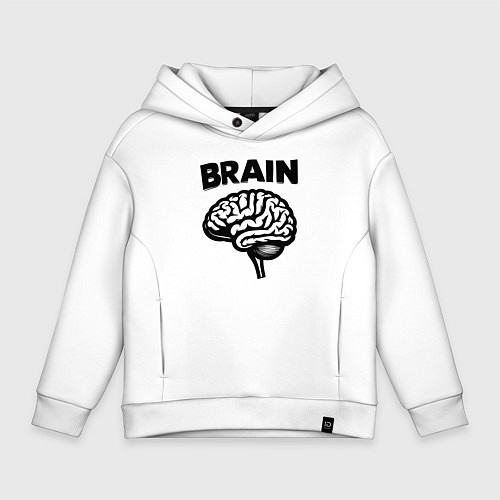 Детское худи оверсайз Мозг в действии / Белый – фото 1