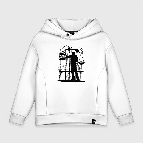 Детское худи оверсайз Весы нутрициолога / Белый – фото 1