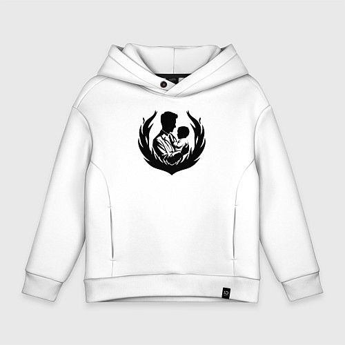 Детское худи оверсайз Педиатр с ребенком / Белый – фото 1