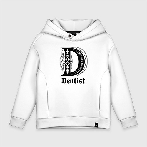Детское худи оверсайз D - dentist / Белый – фото 1