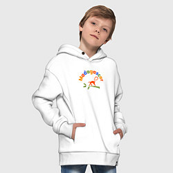 Толстовка оверсайз детская Лемур в Мадагаскаре, цвет: белый — фото 2