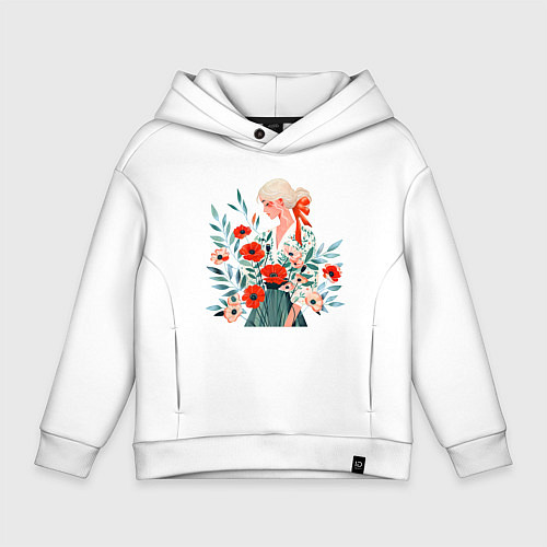 Детское худи оверсайз Маки и блондинка / Белый – фото 1