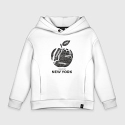 Толстовка оверсайз детская The city - New York, цвет: белый