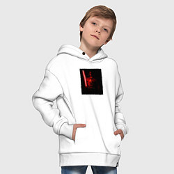 Толстовка оверсайз детская Вейдер с мечом во тьме, цвет: белый — фото 2