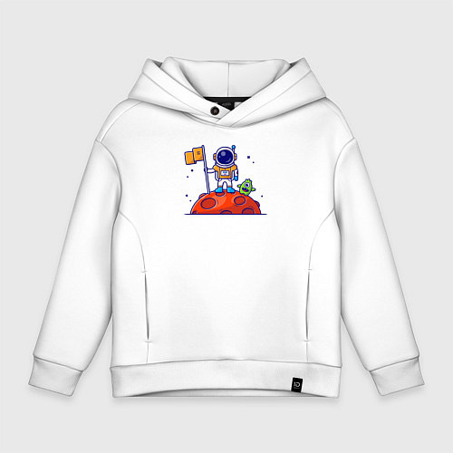 Детское худи оверсайз Космонавт на Марсе / Белый – фото 1