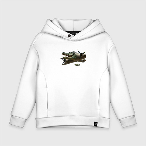 Детское худи оверсайз Бомбардиро крокодило / Белый – фото 1