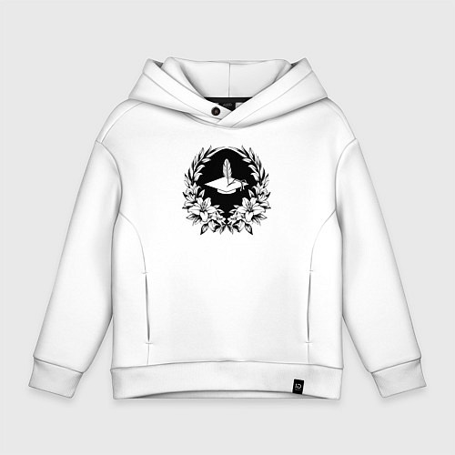 Детское худи оверсайз Квадратная академическая шапочка / Белый – фото 1