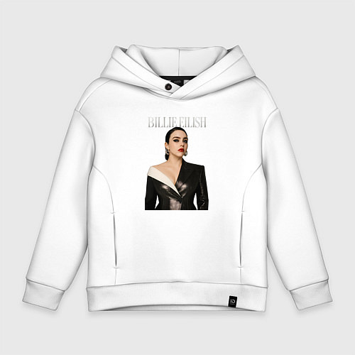 Детское худи оверсайз Билли Айлиш в черном костюме / Белый – фото 1