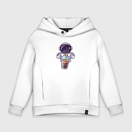 Детское худи оверсайз Космический бабл-чай / Белый – фото 1