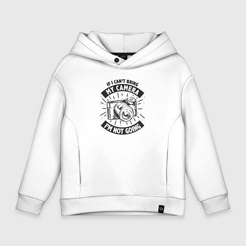 Детское худи оверсайз Я не выхожу без камеры / Белый – фото 1