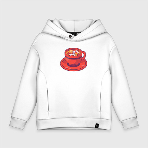 Детское худи оверсайз Рыбки в чашке / Белый – фото 1