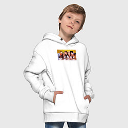 Толстовка оверсайз детская Художниик друзья, цвет: белый — фото 2