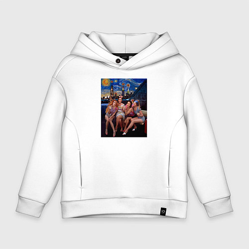 Детское худи оверсайз Искусство в большом городе - art and the city / Белый – фото 1