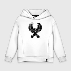 Толстовка оверсайз детская ММА кулаки, цвет: белый