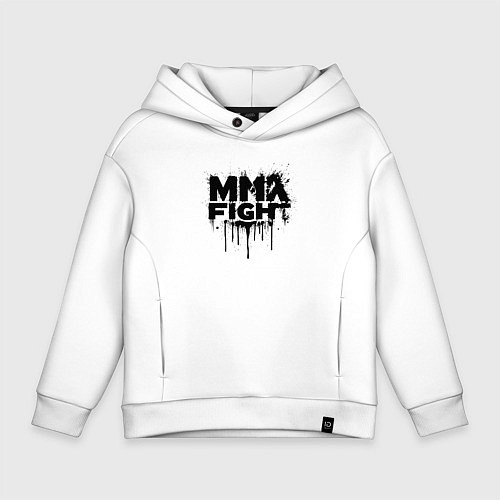 Детское худи оверсайз MMA боец черной краской / Белый – фото 1