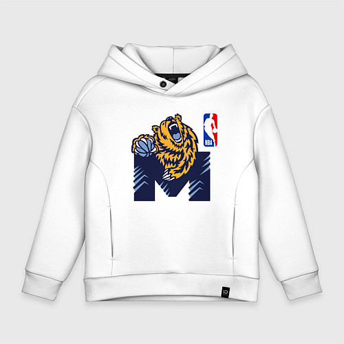 Детское худи оверсайз Гриззлис баскетбол / Белый – фото 1