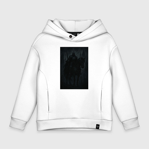 Детское худи оверсайз Рыцарь тьмы - dark fantasy / Белый – фото 1