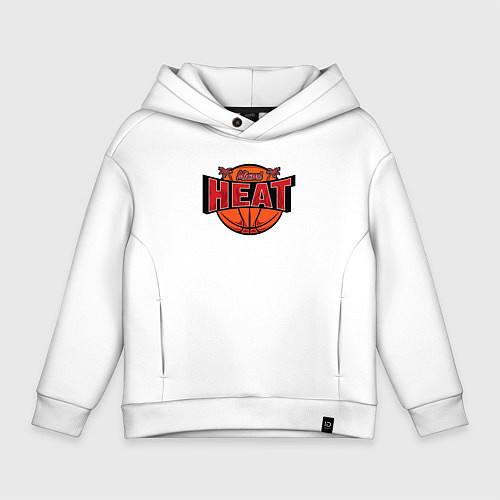 Детское худи оверсайз Майами Хит - баскетбол / Белый – фото 1