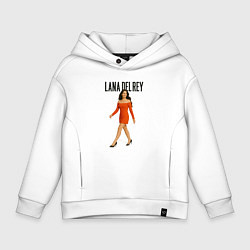 Детское худи оверсайз Lana Del Rey в оранжевом платье