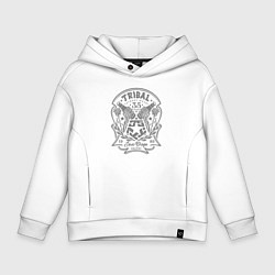 Толстовка оверсайз детская Tribal 35, цвет: белый