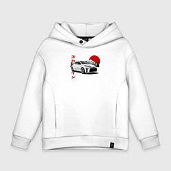 Толстовка оверсайз детская Toyota Yaris GR Раллийный Зверь, цвет: белый