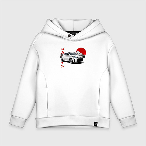 Детское худи оверсайз Toyota Yaris GR Раллийный Зверь / Белый – фото 1