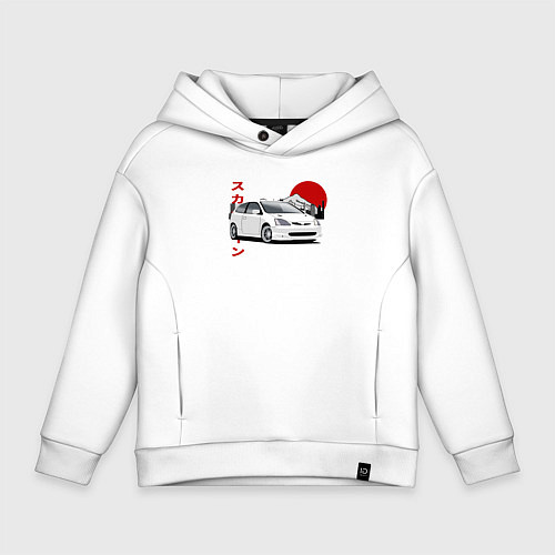Детское худи оверсайз Honda Civic EP3 Type R / Белый – фото 1
