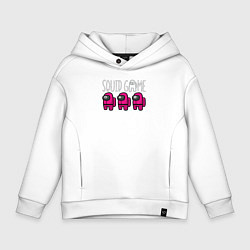 Толстовка оверсайз детская Among us squid game, цвет: белый