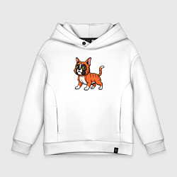 Толстовка оверсайз детская Кот с мордой пса, цвет: белый