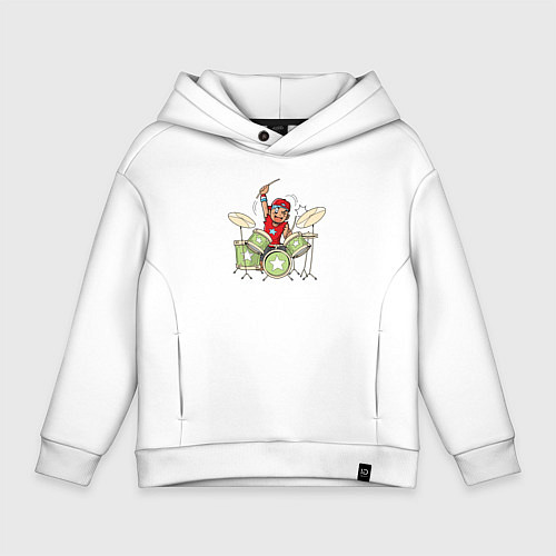Детское худи оверсайз Drummer boy / Белый – фото 1