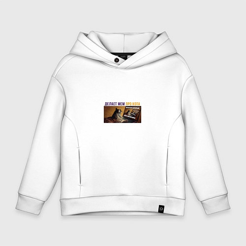 Детское худи оверсайз Делаем мем про кота / Белый – фото 1