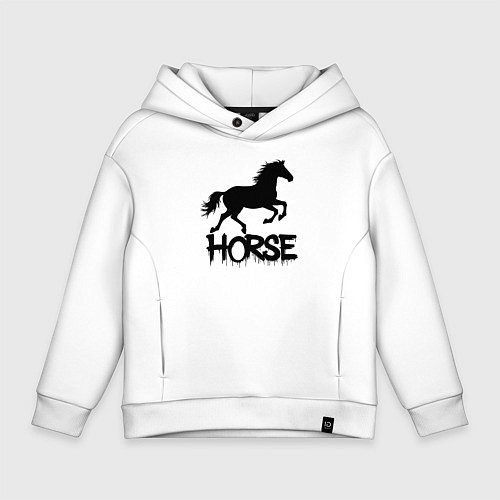 Детское худи оверсайз Лошадь граффити / Белый – фото 1