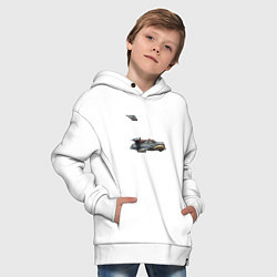 Толстовка оверсайз детская Такси летающее, ретрофутуризм, цвет: белый — фото 2