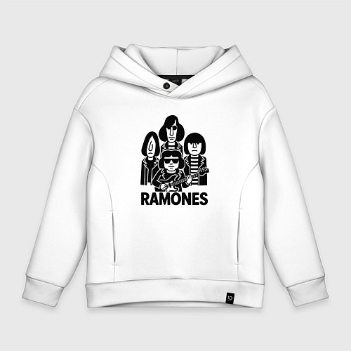 Детское худи оверсайз Ramones силуэты / Белый – фото 1
