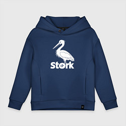 Детское худи оверсайз Аисты в минимализме