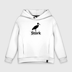 Детское худи оверсайз Аист черной краской