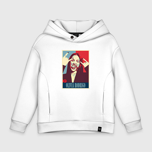 Детское худи оверсайз Olivia Rodrigo rock / Белый – фото 1