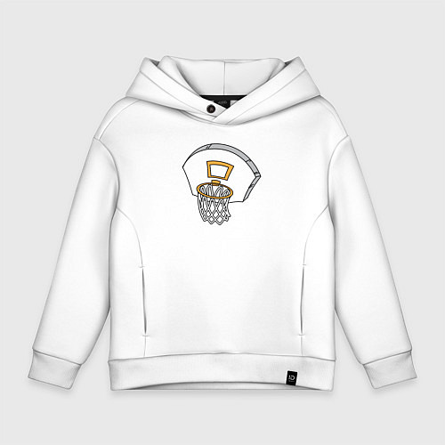 Детское худи оверсайз Баскетбольное кольцо / Белый – фото 1