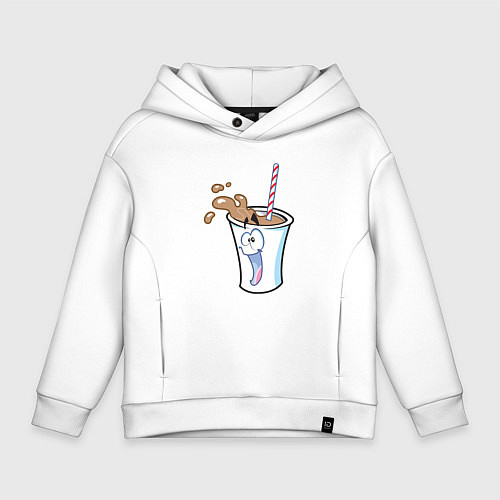 Детское худи оверсайз Весёлый напиток / Белый – фото 1