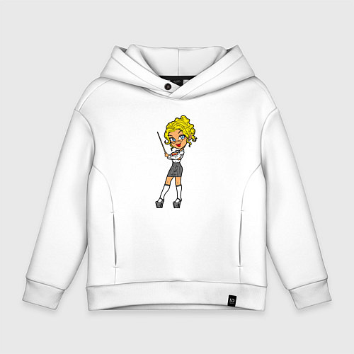 Детское худи оверсайз Училка блондинка / Белый – фото 1
