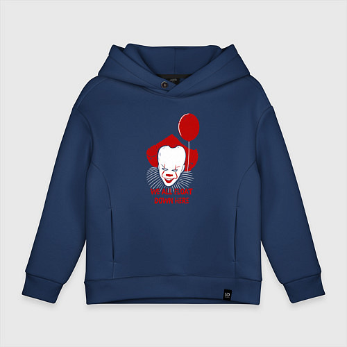 Детское худи оверсайз We all float / Тёмно-синий – фото 1